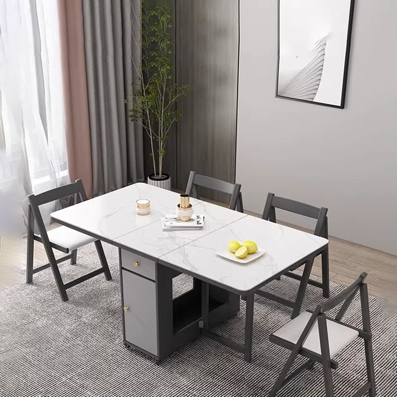 【好康】小戶型必備 可折疊餐桌 椅 組合 出租房 家用小戶型 現代簡約 可移動長方形 飯桌 餐桌