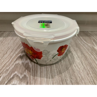 全新（現貨）Neoflam CLOC圓形紅花陶瓷保鮮盒550ml