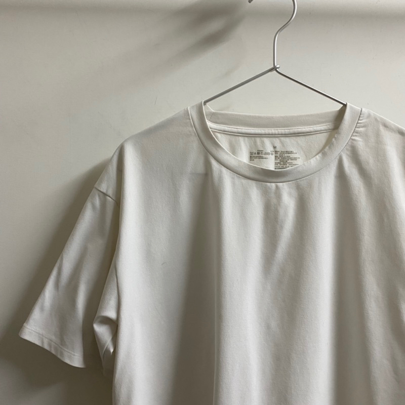 ［8成新］原價790$ 男聚酯纖維涼感圓領短袖T恤/M/白色/WALKER/無印良品MUJI