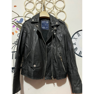 Tough Jeansmith 軟小羊皮皮衣，SizeS,肩35,胸45,長48，袖55公分，袖用仿舊非退色