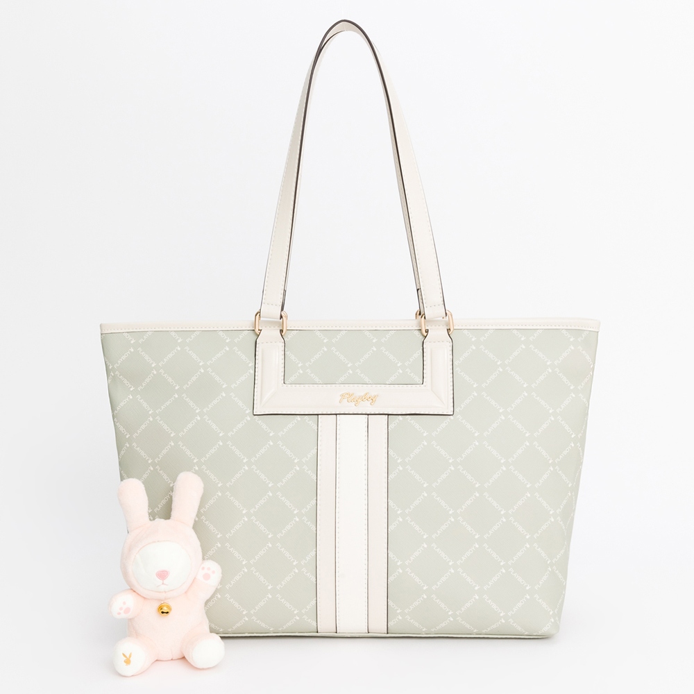 PLAYBOY 包包 【永和維娜】托特包 可斜背 Lucky Bunny系列 綠色 541-0203-40-6