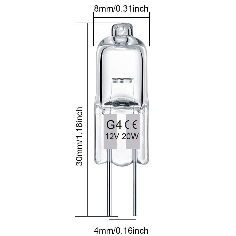 G4鹵素燈12V 10W/20W 燈泡 豆燈 燈珠 鹵素燈泡 投射燈 插腳燈泡 水晶燈 烤箱燈泡 抽油煙 小白盒包裝