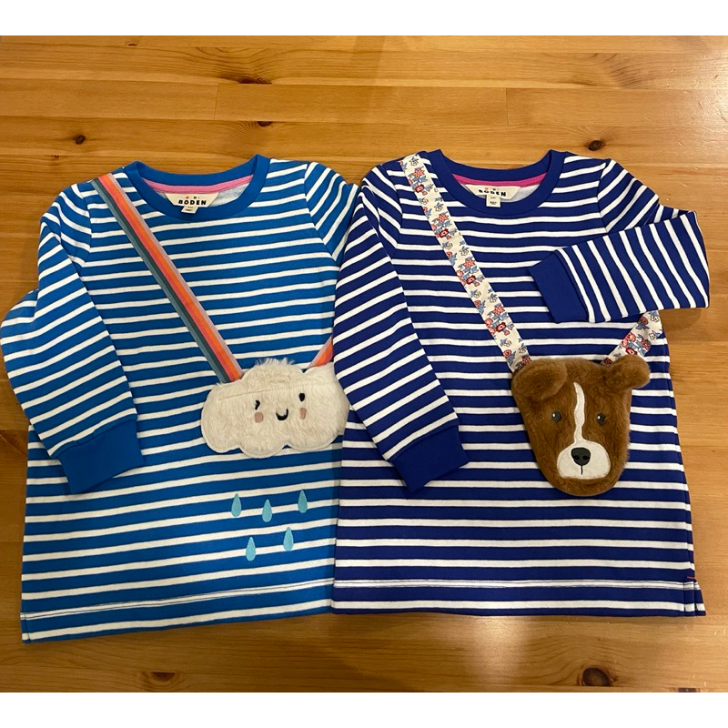 (全新）Mini Boden女童斜背包裝飾上衣 雲朵 小熊洋裝（2-3Y &amp;3-4Y)