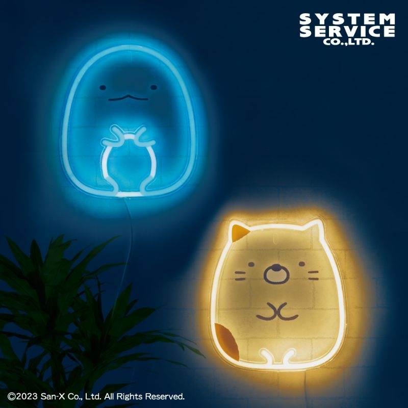 🇧⁢🇦⁢🇨⁢🇴⁢🇳⁢［現貨］角落生物 貓咪 壁掛式霓虹燈風格 LED夜燈 房間裝飾
