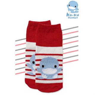 【酷咕鴨KU.KU】底部防滑/經典條紋兒童襪 透氣嬰兒襪(9~10cm)