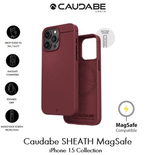 Caudabe SHEATH MagSafe iPhone 15 Pro/Pro Max 防摔磁吸保護殼 寶石紅