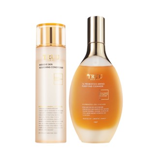【TRUU 童】全能鎖水滋潤精華露150ml+76酵母胺基酸淨膚潔顏露150g(防滑升級版)