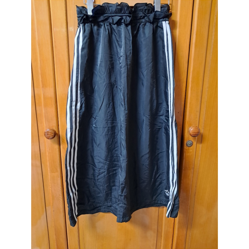 Adidas ORIGINALS 荷葉邊裙 長裙 花苞裙 深藍色 尺寸32 BELLISTA 窄裙