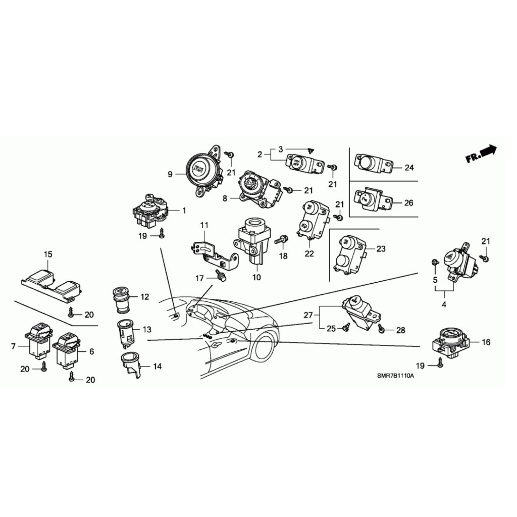 【明水自動車】 HONDA 原廠部品 CIVIC FN2 TYPE R 2007-11 開關