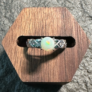 Opal 白歐泊純銀戒指(2401R378) 蛋白石 蛋白石戒指 歐泊 歐泊戒指 純銀戒指