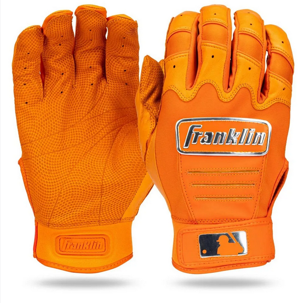 （小胖美國棒壘）現貨, 少見的橘色 Franklin CFX PRO 打擊手套, Size:L 棒球 壘球 適用