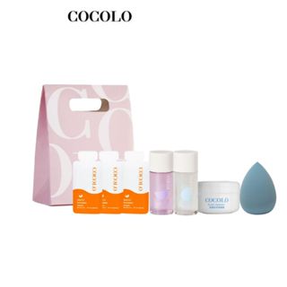 【COCOLO】潔淨水亮禮袋｜品牌旗艦店-化妝水30ml+卸妝油30ml+潔顏霜10g+天使霜防曬3ml＋美妝蛋 旅行組