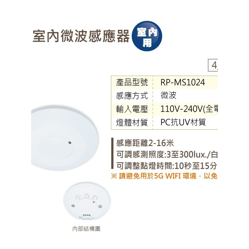 室內微波感應器 舞光 🔥台灣品牌 快速出貨 🔥全電壓 室內 RP-MS1024【光海照明】