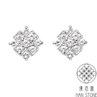 【漢石齋】白6K金輕珠寶 18分鑽石耳環(0.01ct*18pcs/針式)