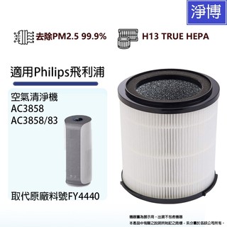 適用Philips飛利浦AC3858 AC3858/83奈米級空氣清淨機除臭活性碳HEPA濾網芯取代FY4440/30