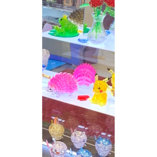 全新 3D 日本 限定 粉紅 色 beverly crystal Hedgehog 刺蝟 水晶 透明 立體 拼圖 禮物