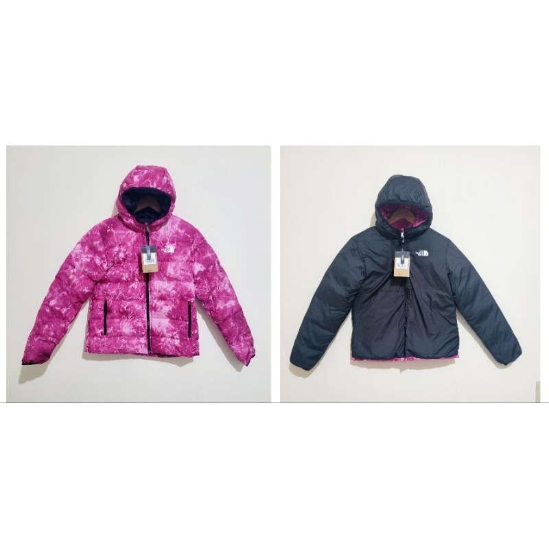 💥雙面穿💥《THE NORTH FACE 北臉》美國帶回全新正品！！青年版粉色渲染充絨量600正羽絨連帽外套