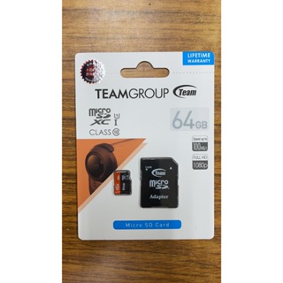 熱銷🚚Team 十銓 64GB 記憶卡【台灣出貨 新品未拆】MicroSDXC UHS-I U1 C10 SD卡 小卡