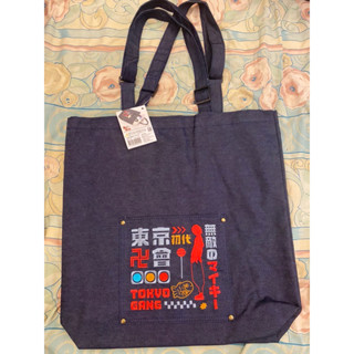 全新 東京復仇者 風格刺繡單寧托特包 A款 深藍色 周邊 木棉花 正版