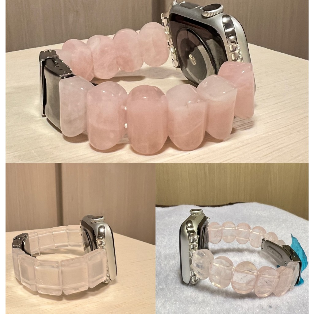 Luna's crystal  水晶錶帶  Apple watch/ Iwatch錶帶  粉晶/ 鑽切粉晶