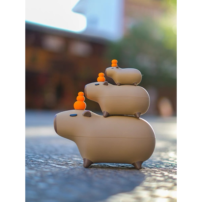 【台灣現貨】水豚君 疊疊樂 水豚公仔 磁吸三件組 3D列印 可愛的東西 小廢物 水豚 舒壓小物 解壓玩具