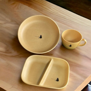 日本 Chat de cafe 貓咪出沒 貓奴注意 貓咪餐具組 木質 碗盤 分隔盤 湯碗 橢圓餐盤 陶瓷杯墊 吸水隔熱