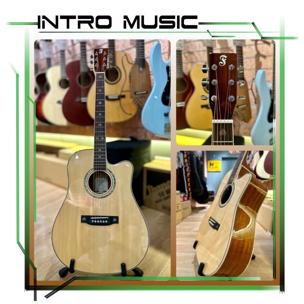 INTRO MUSIC || 泰國品牌 Fonzo V-121S DC 雙片實木夾層面板 D桶身缺角 民謠吉他