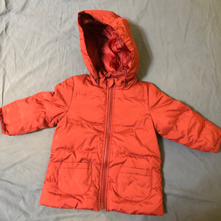 MUJI ｜無印良品｜幼兒羽絨大衣 暗紅+點點水玉內裡 90cm｜日系童裝 幼兒服飾