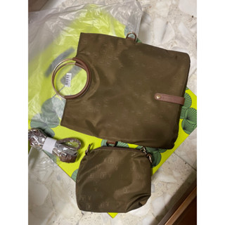 PLAYBOY - 側背手提兩用包。咖啡色/512-6301-26-6｜全新
