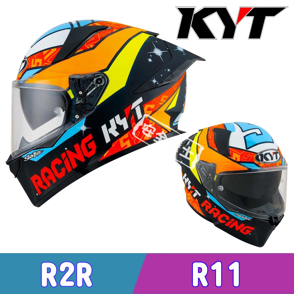 KYT R2R PRO 亮面 彩繪 R11 內墨片 全罩 安全帽 大尾翼 雙D扣 代購版