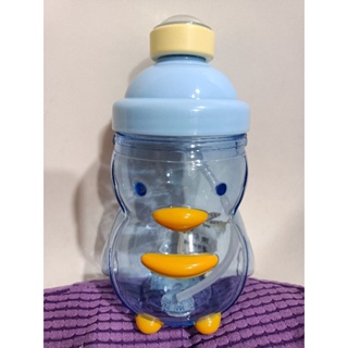 全新久放有瑕疵/ PUKU 藍色企鵝 造型水壺 幼兒水壺 彈跳水壺 吸管水壺 400cc