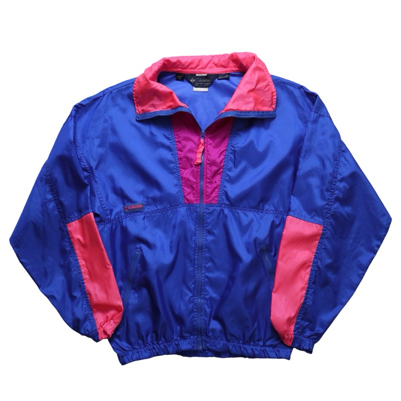 「富士鳥」古著 90s 台灣製 Columbia 拼色防風輕保薄外套
