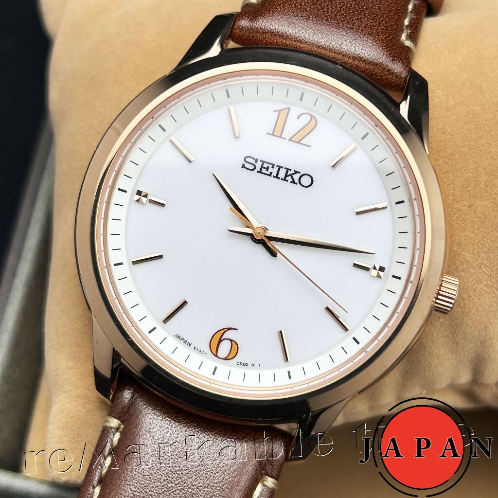 【SEIKO SOLAR】日本製造光動能時尚奢華男手錶皮帶款SBPL030(日本限量款)
