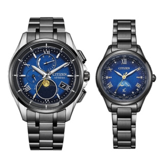 CITIZEN 星辰 星空藍 限量 鈦 光動能電波情侶手錶 對錶 BY1007-60L+EE1007-75L