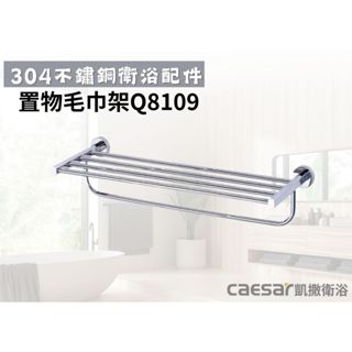 【文成】凱撒衛浴-置物毛巾架Q8109(304不鏽鋼浴室配件)置物架 置衣平臺 置衣架 置物平臺 浴巾架 浴室收納架