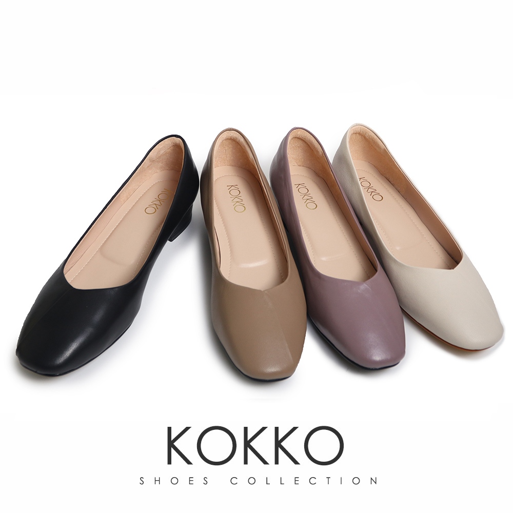 KOKKO超柔軟羊皮小方頭低跟包鞋