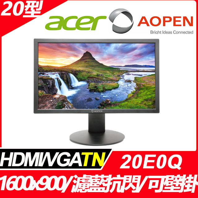 奇異果3C 福利品 AOPEN 20E0Q 護眼抗閃(20型/HDMI)9805.20E0Q.301