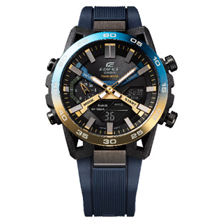 CASIO 卡西歐 ECB-2000NP-1A NIGHTTIME DRIVE 系列太陽能藍芽計時腕錶 藍/金47.8m