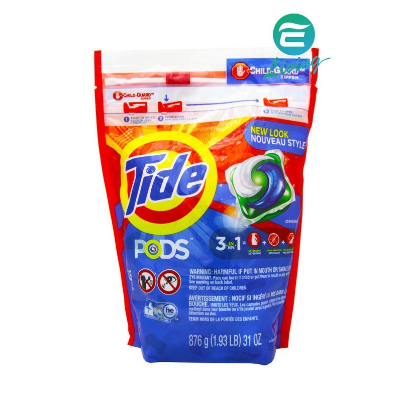 【易生活】Tide PODS 3合1洗衣凝膠球 洗衣球 35顆 補充包 #93038