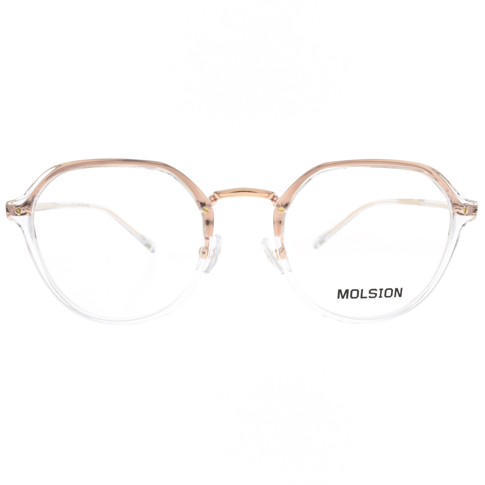 MOLSION 光學眼鏡 MJ6120 B90 皇冠型圓框 - 金橘眼鏡