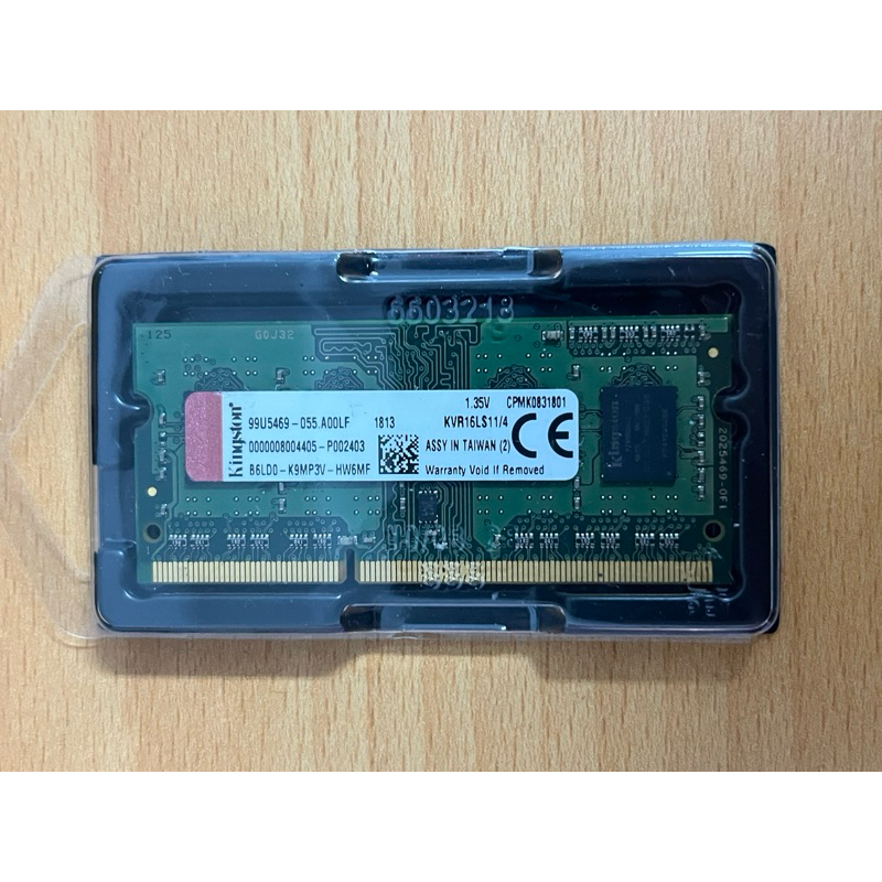 金士頓DDR3 4g 1600 筆電記憶體（終身保固）