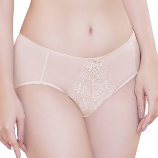 SWEAR 思薇爾 有氧森活系列 M-XXL 涼感 蕾絲 中腰 三角 女內褲 (沙殼棕)