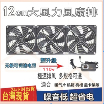 6小時出貨110V可調速雙鋼網散熱風扇 暴力風扇 超強電腦風扇 大風量 靜音通風 抽風扇 排風扇 空氣循環風扇12cm