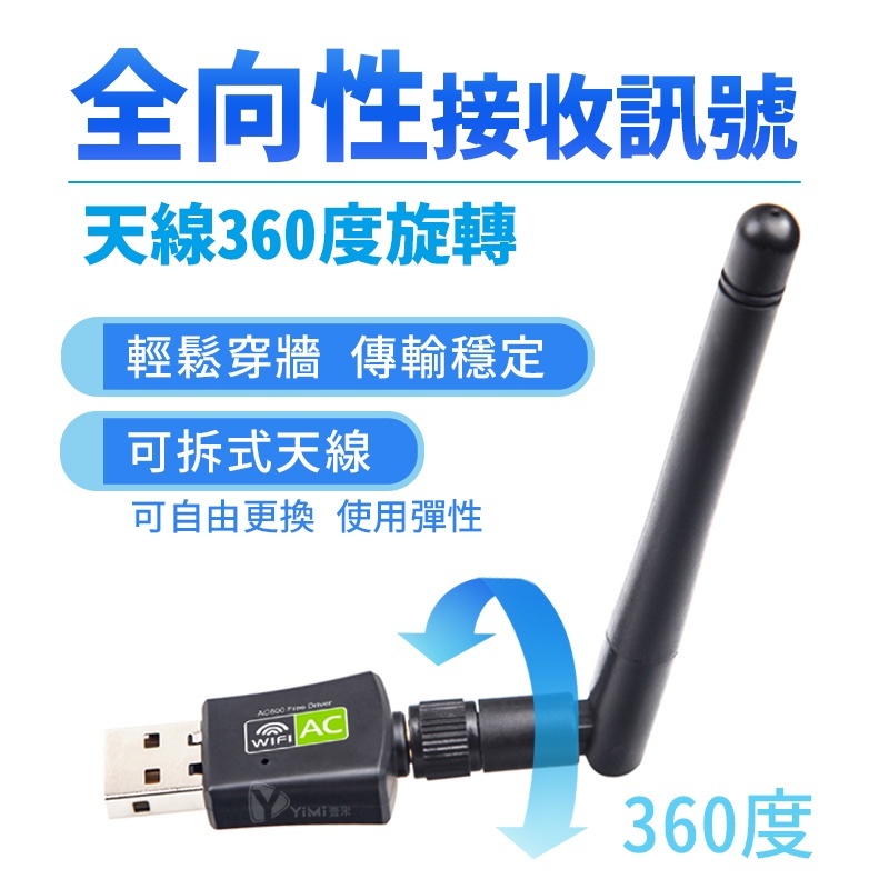 (現貨速發)雙頻 5G 免驅 600M 雙頻網卡 無線網卡 WIFI 發射接收器 AP 桌機筆電可用