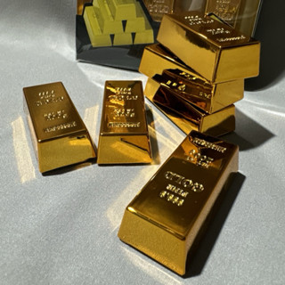 【CHENset】 奢華風 KUSO 1盒6入 大金磚 冰箱貼 磁吸金條 便條紙磁力貼 裝飾磁貼 交換禮物
