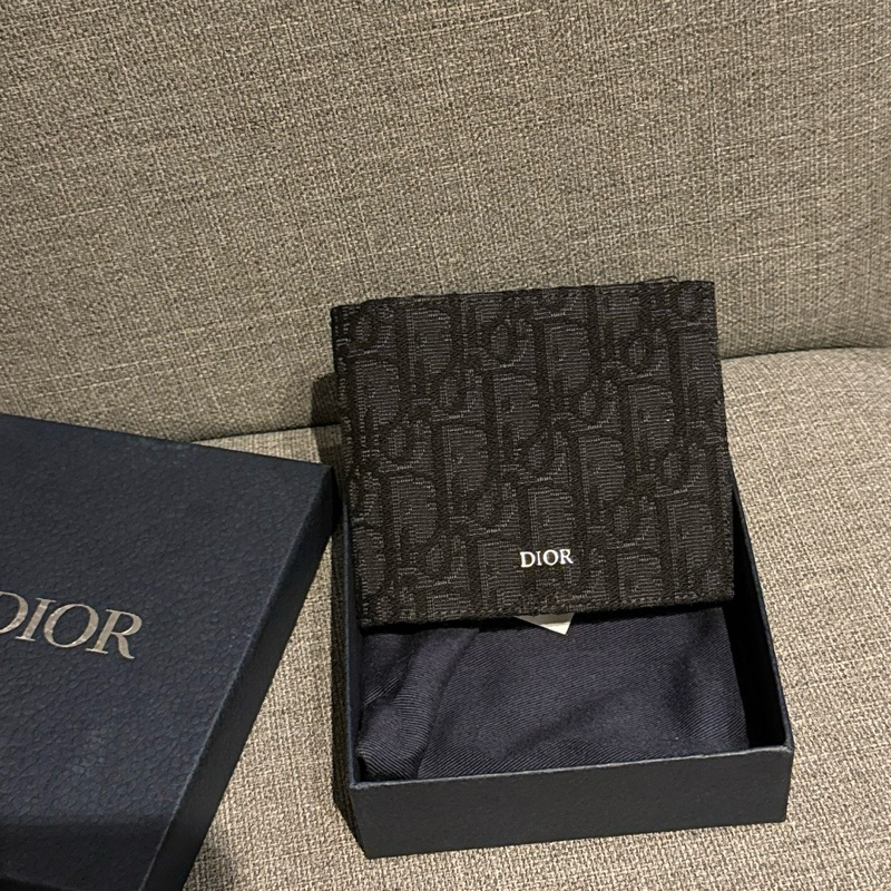 正品精品 全新Dior男款黑老花 短夾