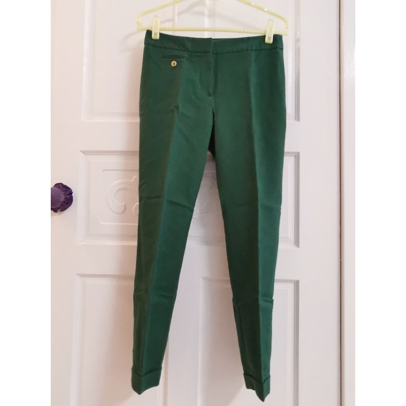 Zara深綠色西裝褲 長褲 36，二手，版型很好，有彈性