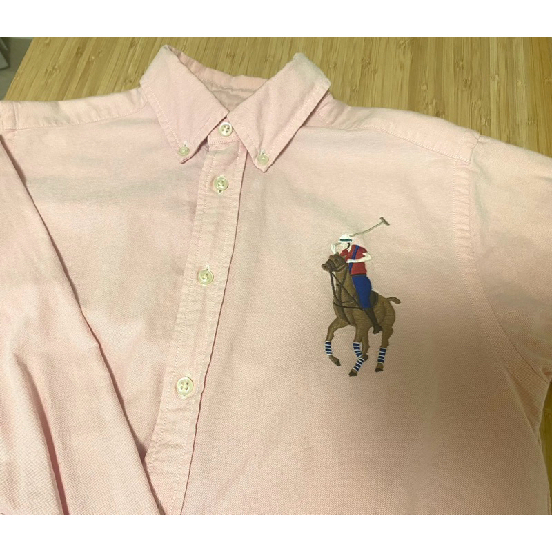 Ralph polo 粉色大彩馬襯衫