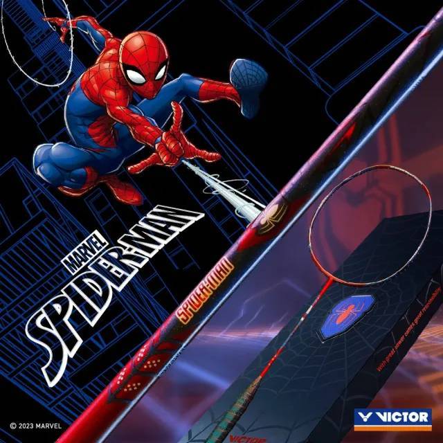 VICTOR 勝利體育 聯名系列 蜘蛛人限量禮盒組 羽球拍4U(SPIDER-MAN GB D 鮮紅)