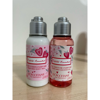 L'OCCITANE 歐舒丹 草莓櫻花美體乳75ml +草莓櫻花沐浴膠 75ml